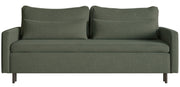 Dreisitziges ausklappbares Sofa Umpro mit Stauraum, dunkelgrüner Chenille, leicht zu reinigen
