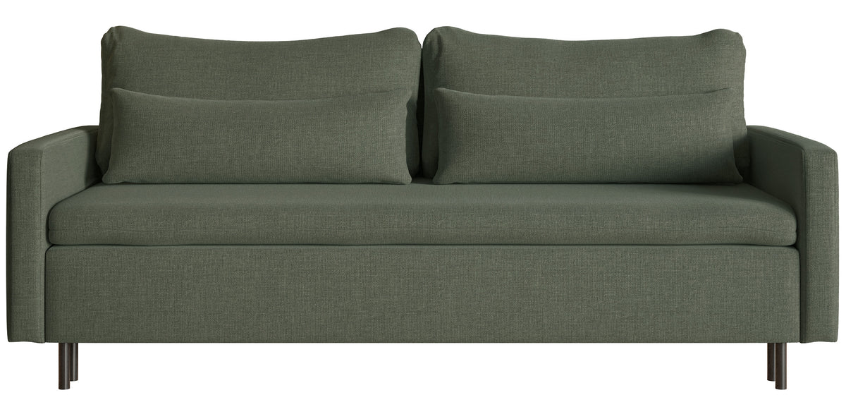 Canapé convertible 3 places Umpro avec rangement, velours chenille vert foncé facile à nettoyer