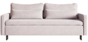 Canapé convertible 3 places Umpro avec coffre, tissu chenille beige clair facile à nettoyer