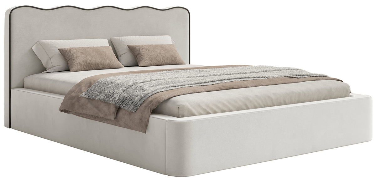 Polsterbett 160x200 cm Duney hellbeige Samt