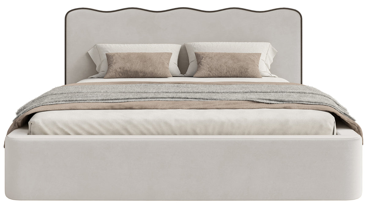 Polsterbett 160x200 cm Duney hellbeige Samt