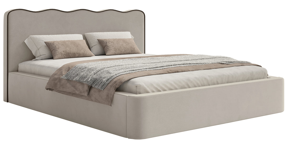 Polsterbett 140x200 cm Duney beige Samtvelours