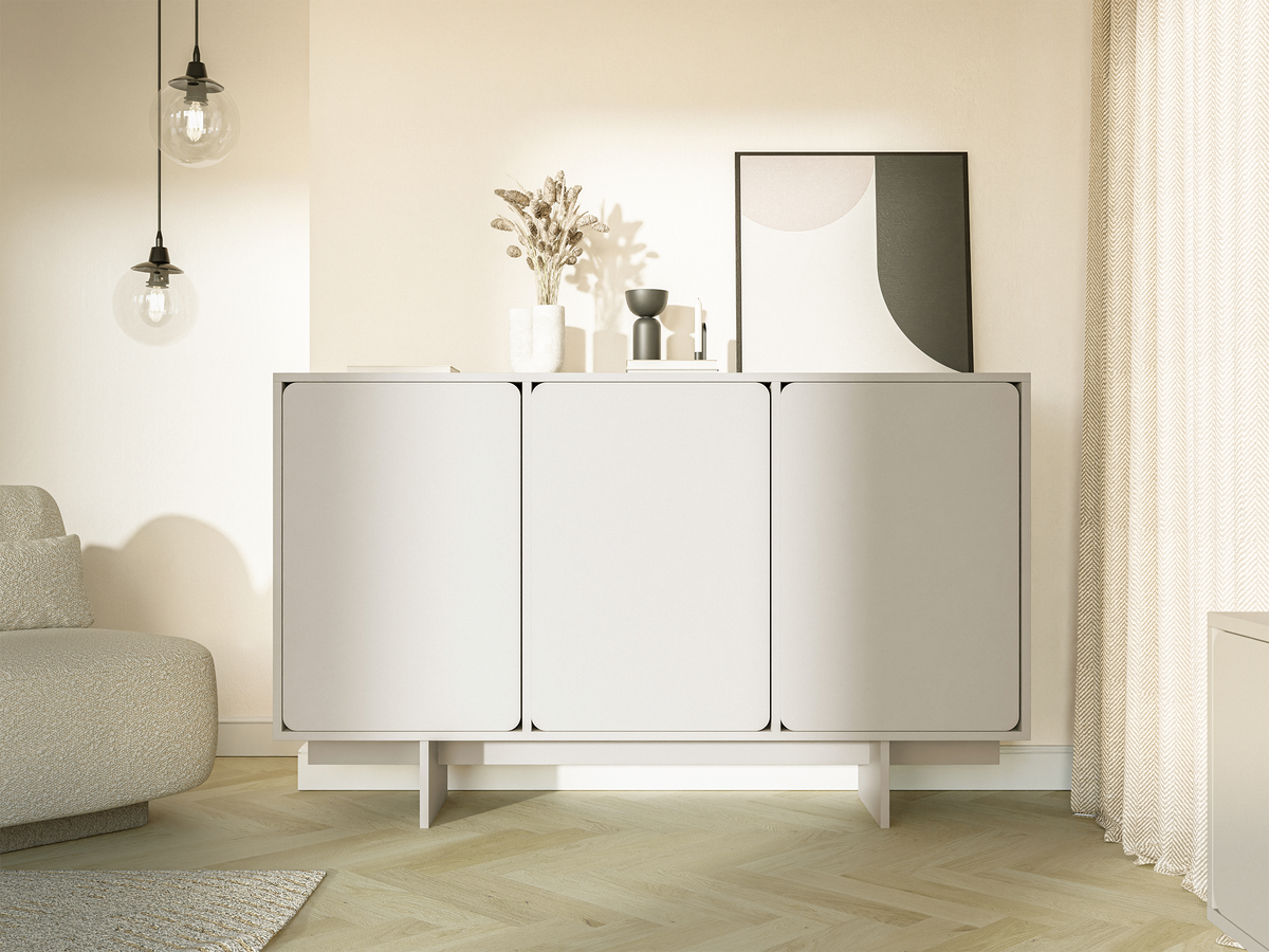 Drehtür-Kommode Wuwu 150 cm in Grau-Beige