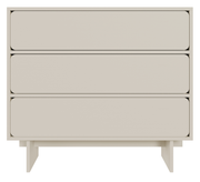 Commode Wuwu 101 cm gris beige avec trois tiroirs