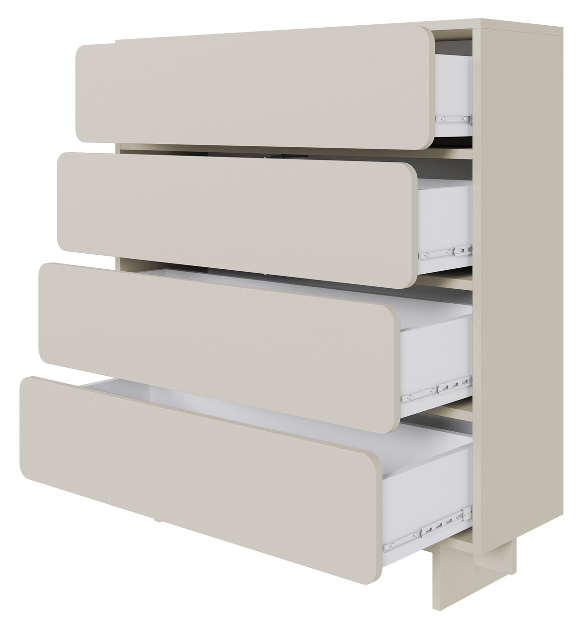 Commode Wuwu à quatre tiroirs 101 cm gris beige