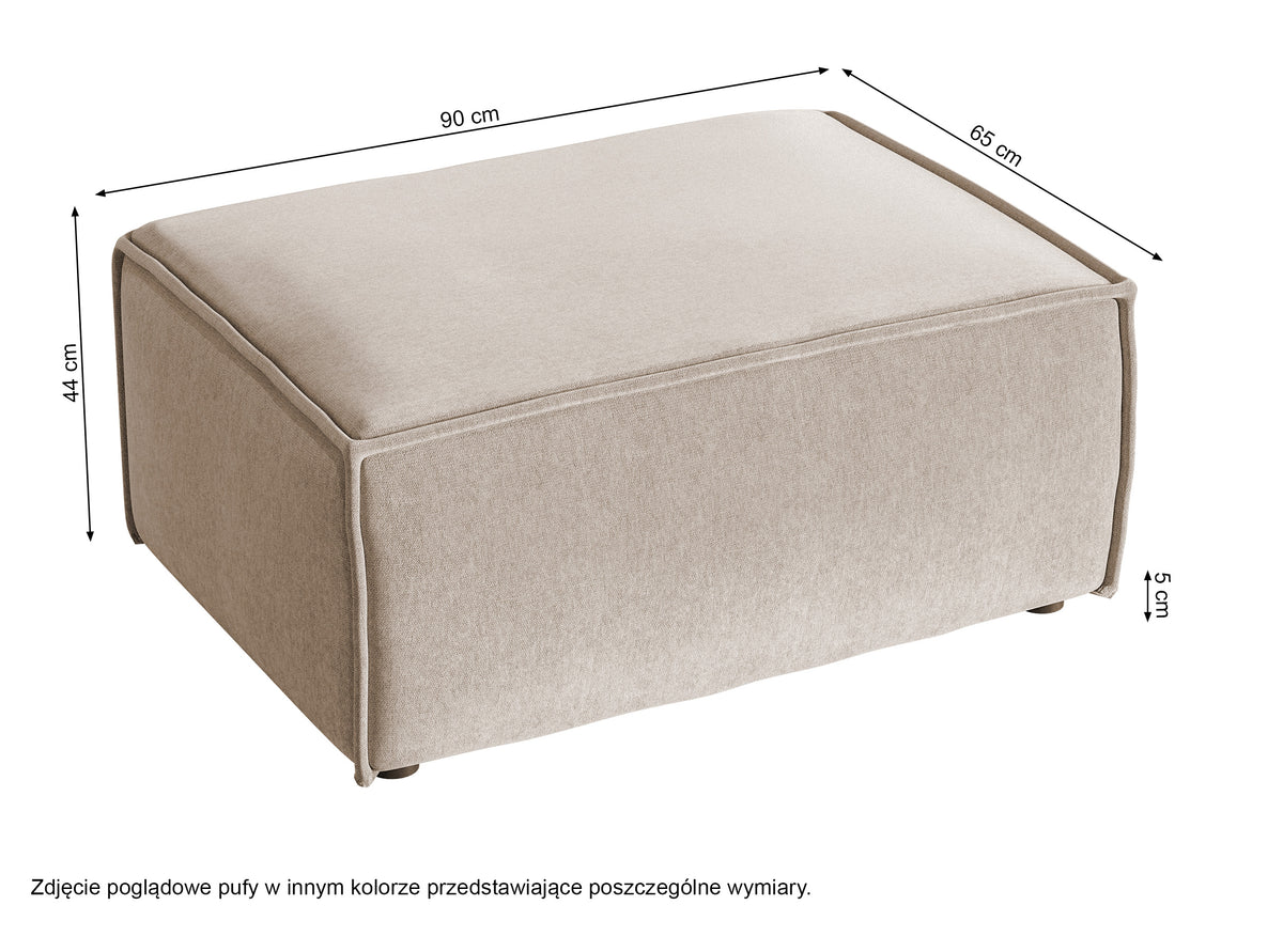 Hocker Copertino 65x90 cm hellbeige Velours wasserabweisend