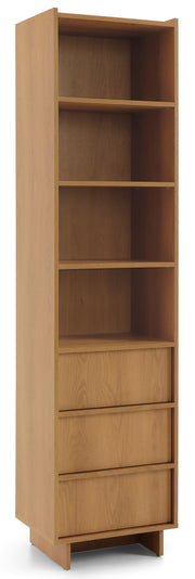 Étagère Yasumi avec trois tiroirs et étagères 50 cm chêne caramel