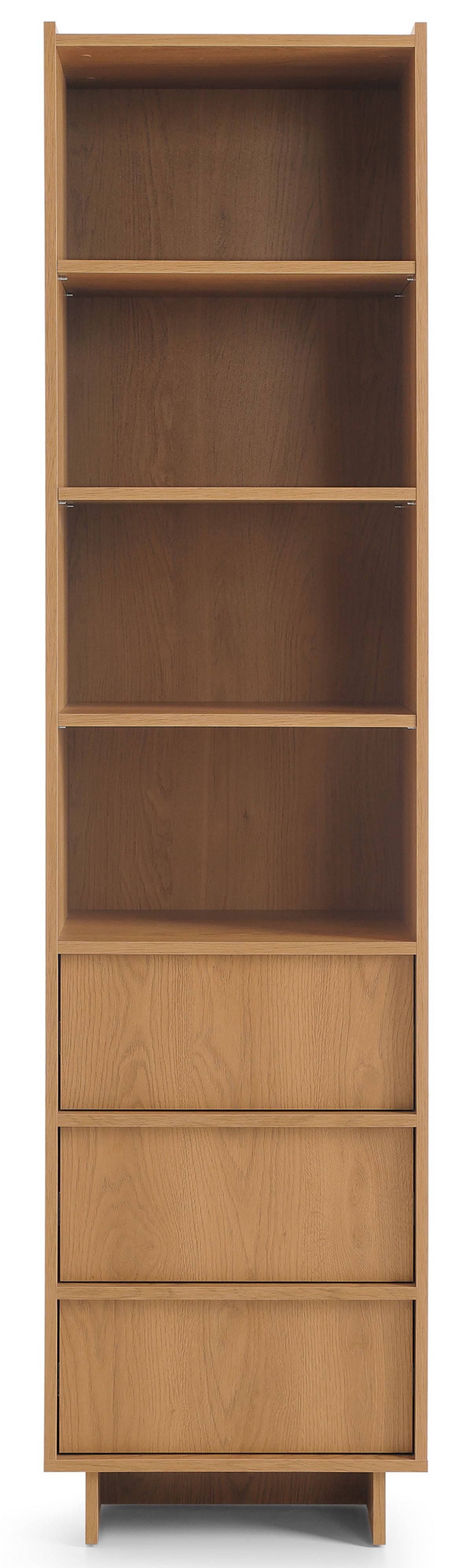 Étagère Yasumi avec trois tiroirs et étagères 50 cm chêne caramel