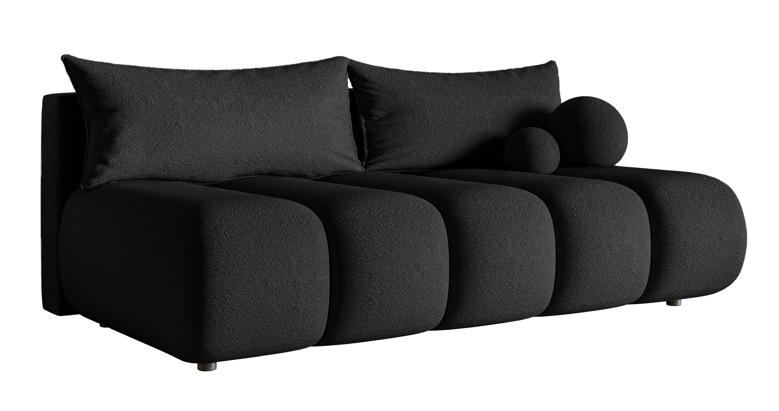 Kanapa trzyosobowa Dandelino Mini z funkcją spania czarna boucle