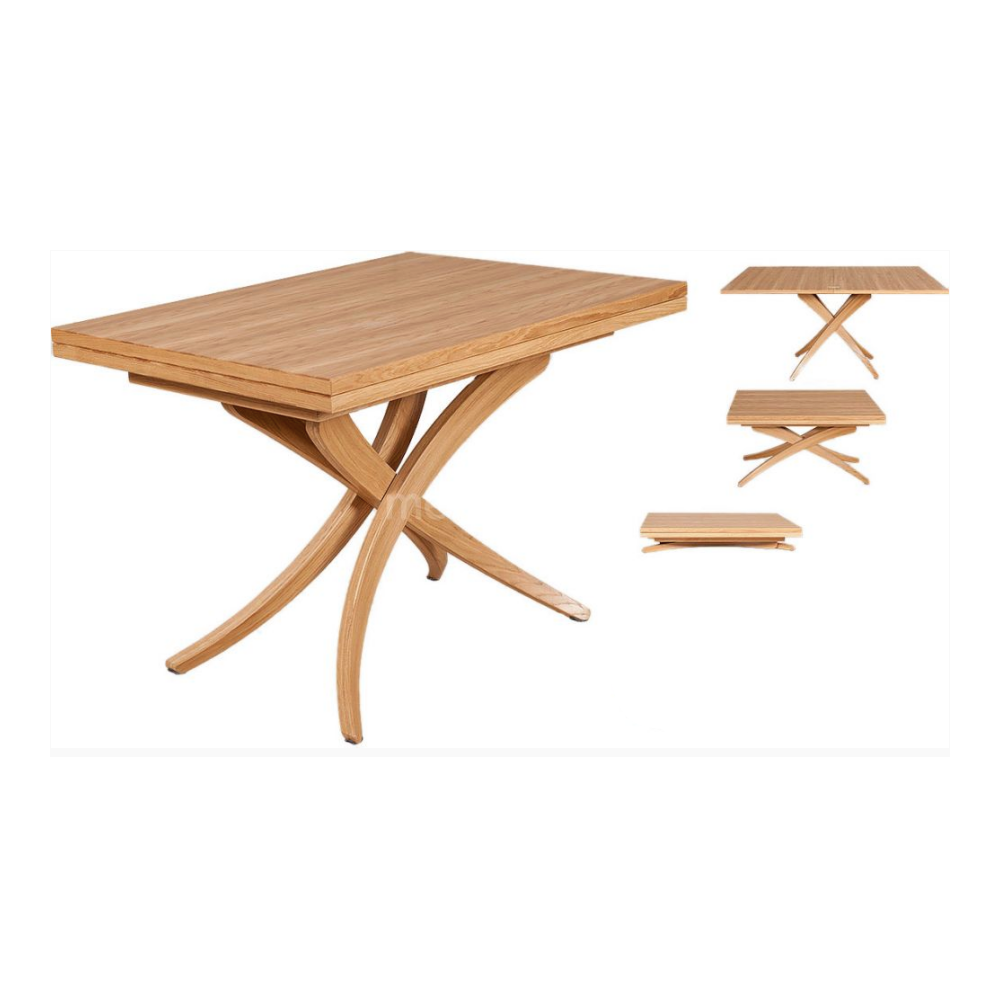 Table extensible Spider 3 en 1 70-140x100 cm blanc