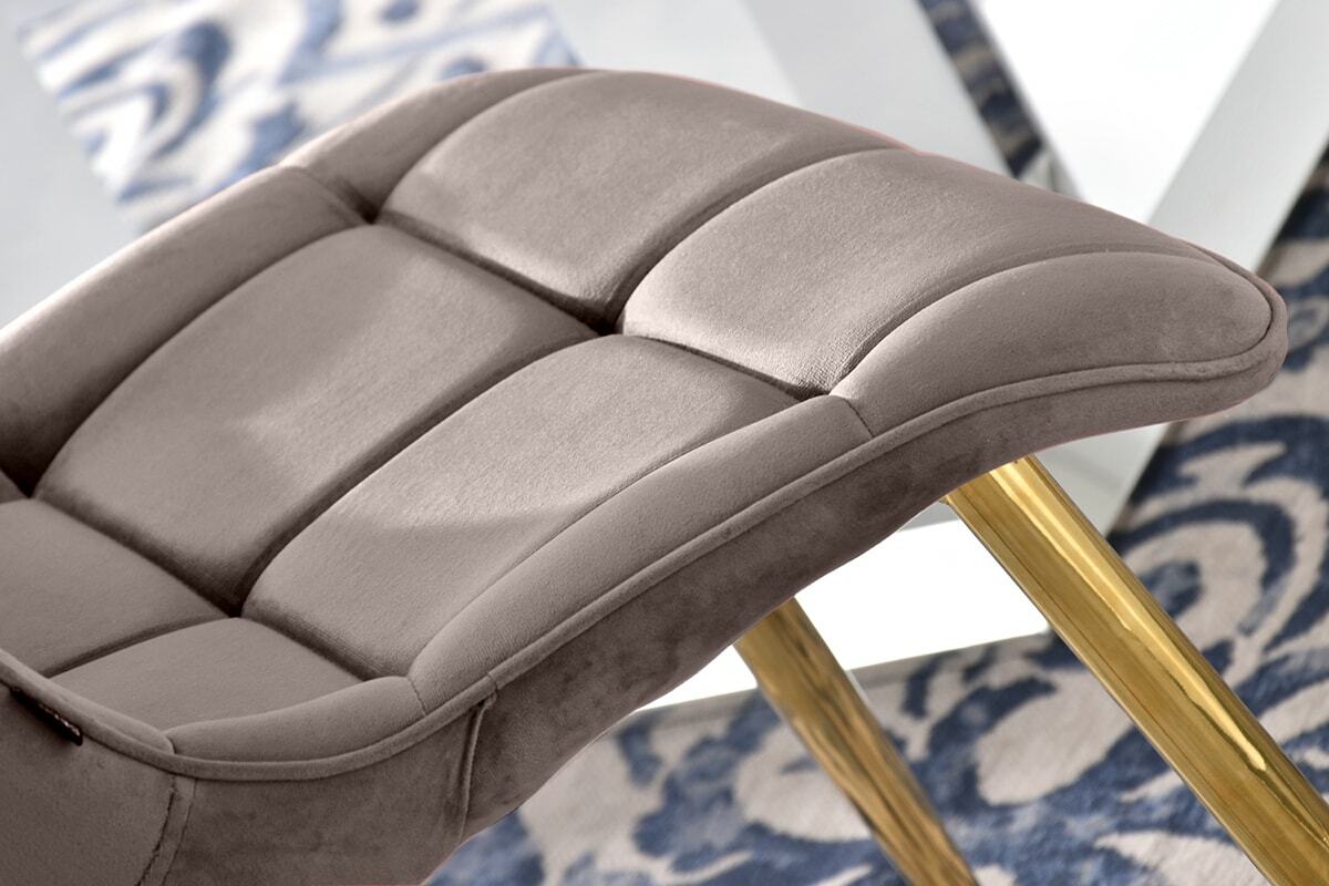 BRIARE Chaise tapissée gris / d'or