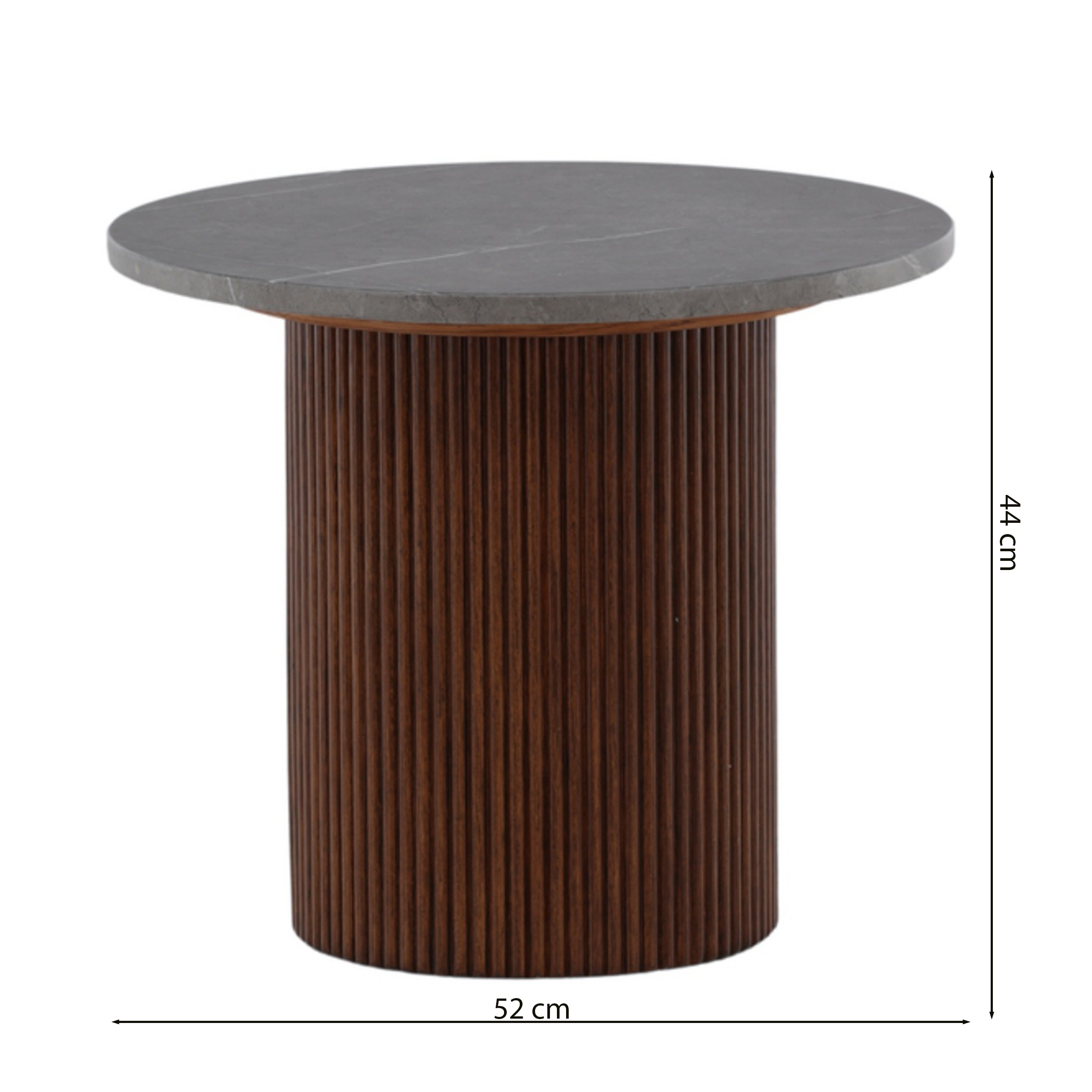 Table basse ronde Hydrown diamètre 52 cm noyer/lattes