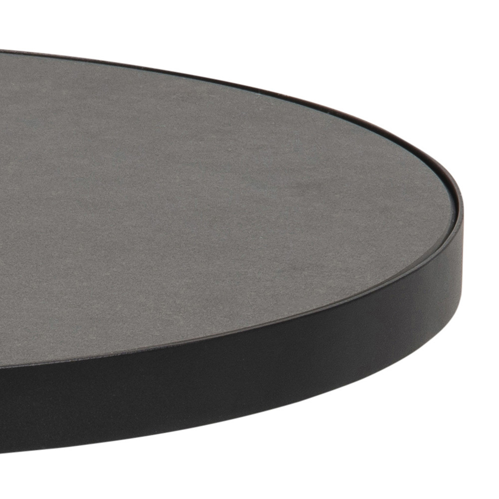 QUENTINA Table basse ronde diamètre 45,7 cm céramique sur socle noir