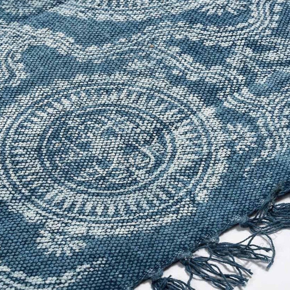 Tapis en coton, bleu, Ralder, 120x180 cm
