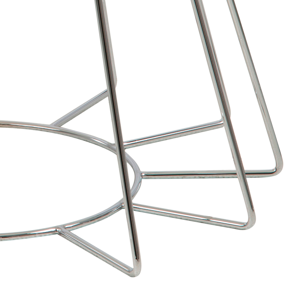 MILHA Table ronde en verre diamètre 80 cm cuivre avec un cadre argenté