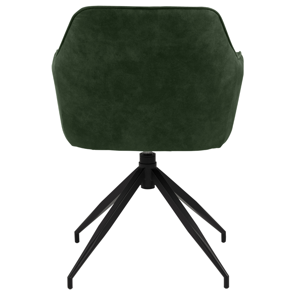 HONGOR Chaise pivotante rembourrée vert foncé avec pieds en métal noir