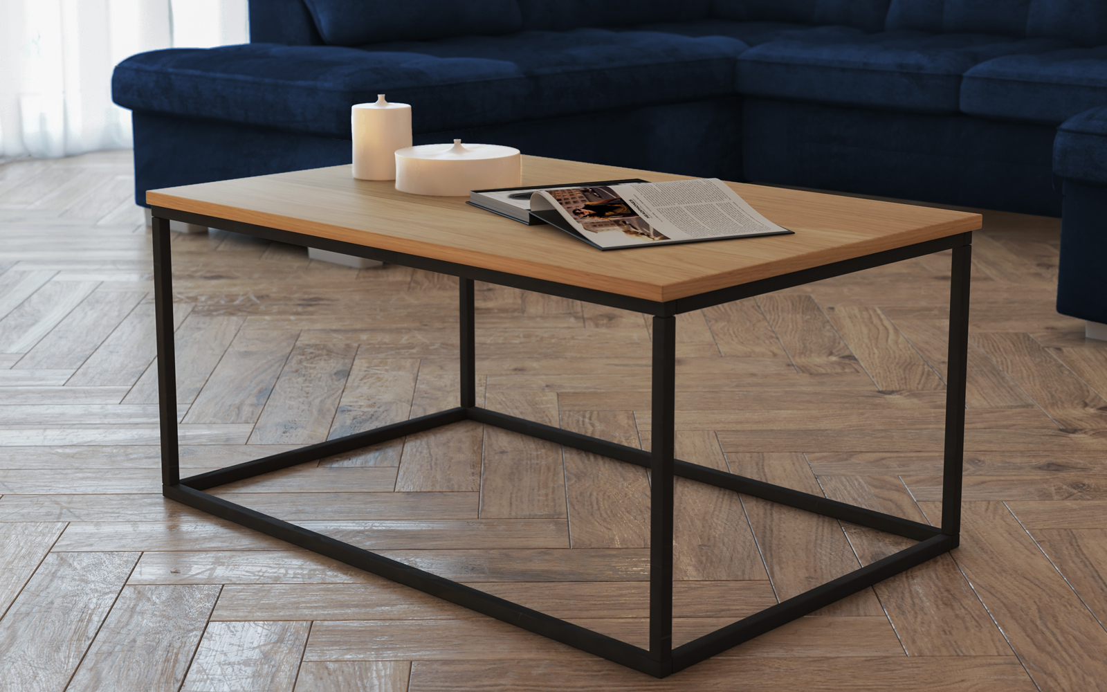 SEAFORD Table basse 90x60 cm chêne