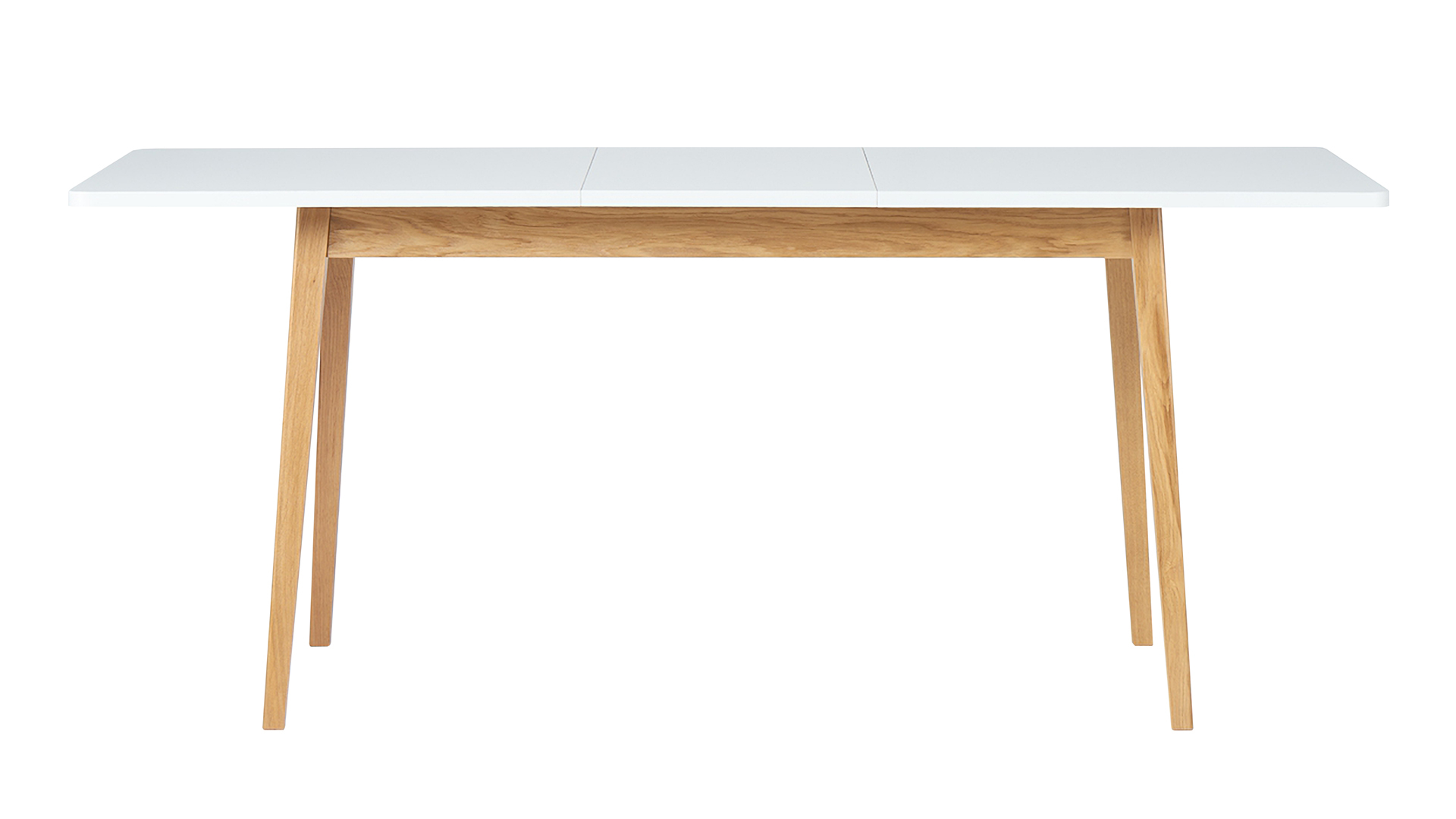 VENEER Table à manger extensible 160-200x90 cm blanc / bois de chêne