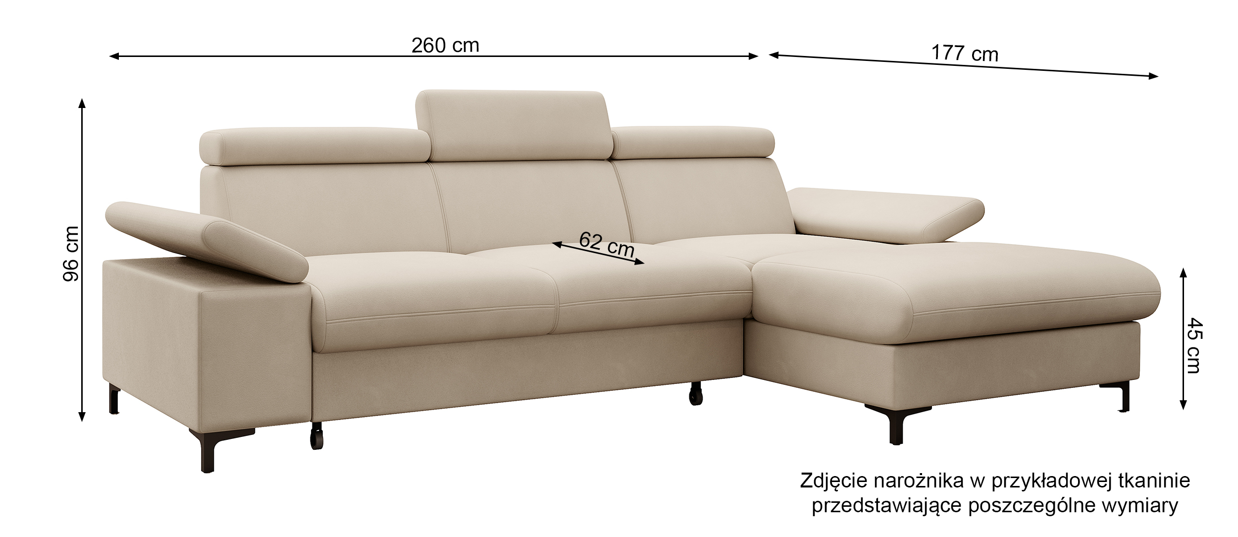 MILLEFOLIUM L-forme Canapé d'angle convertible avec fonction lit avec coffre de rangement velours hydrofuge olive droit