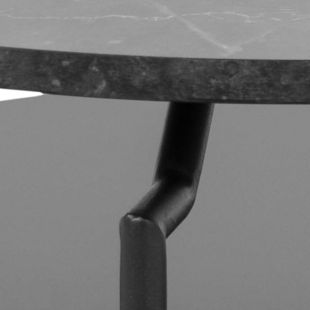 CERNIK Table basse ronde diamètre 80 cm marbre noir