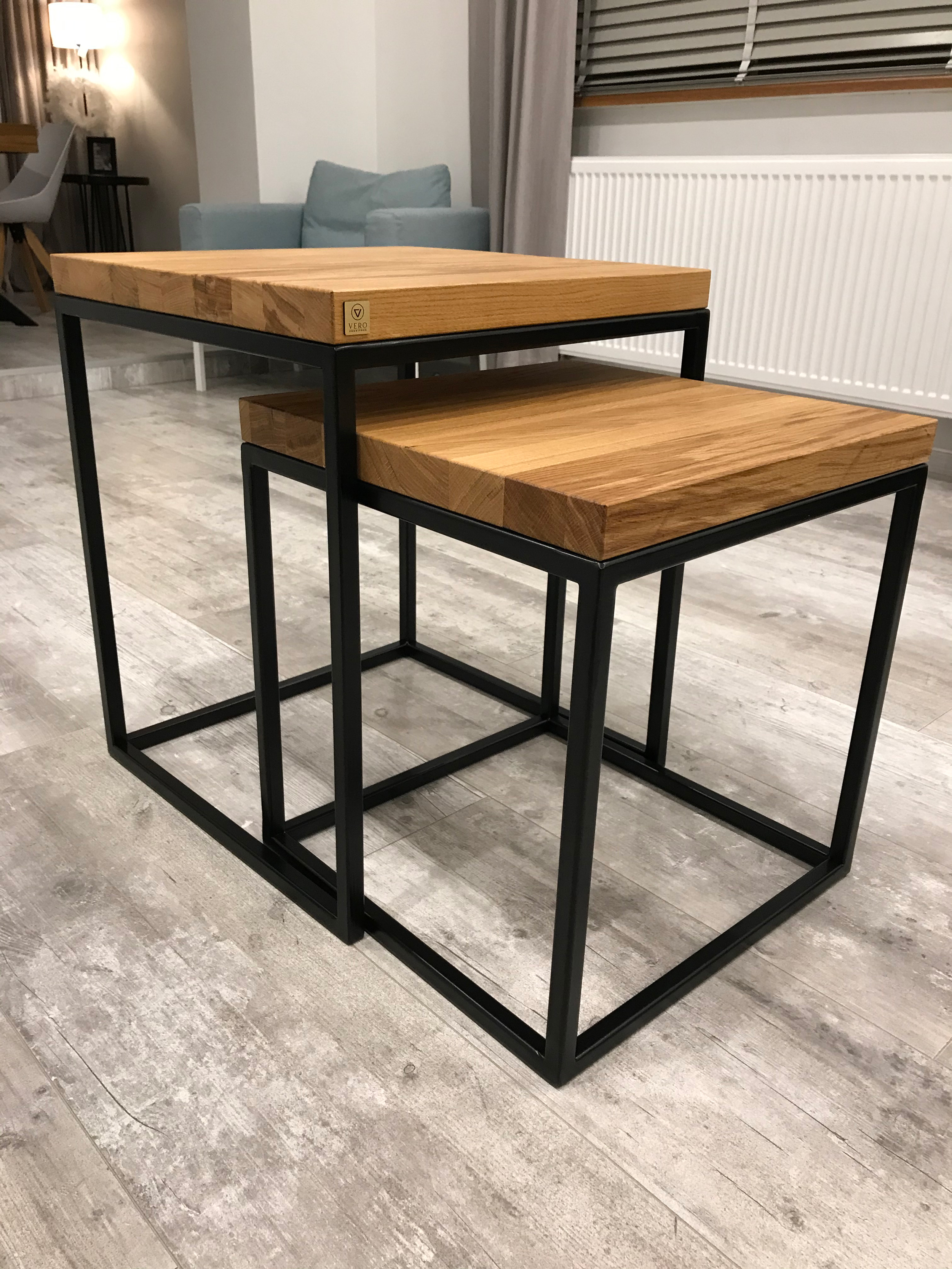 Set de table basse Venize avec plateau plus épais 50x50 cm