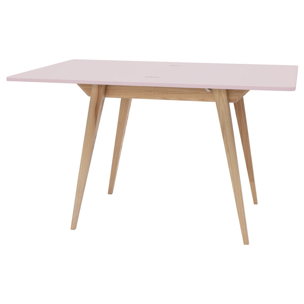 Table à rallonge enveloppe 65-130x90 cm, rose clair
