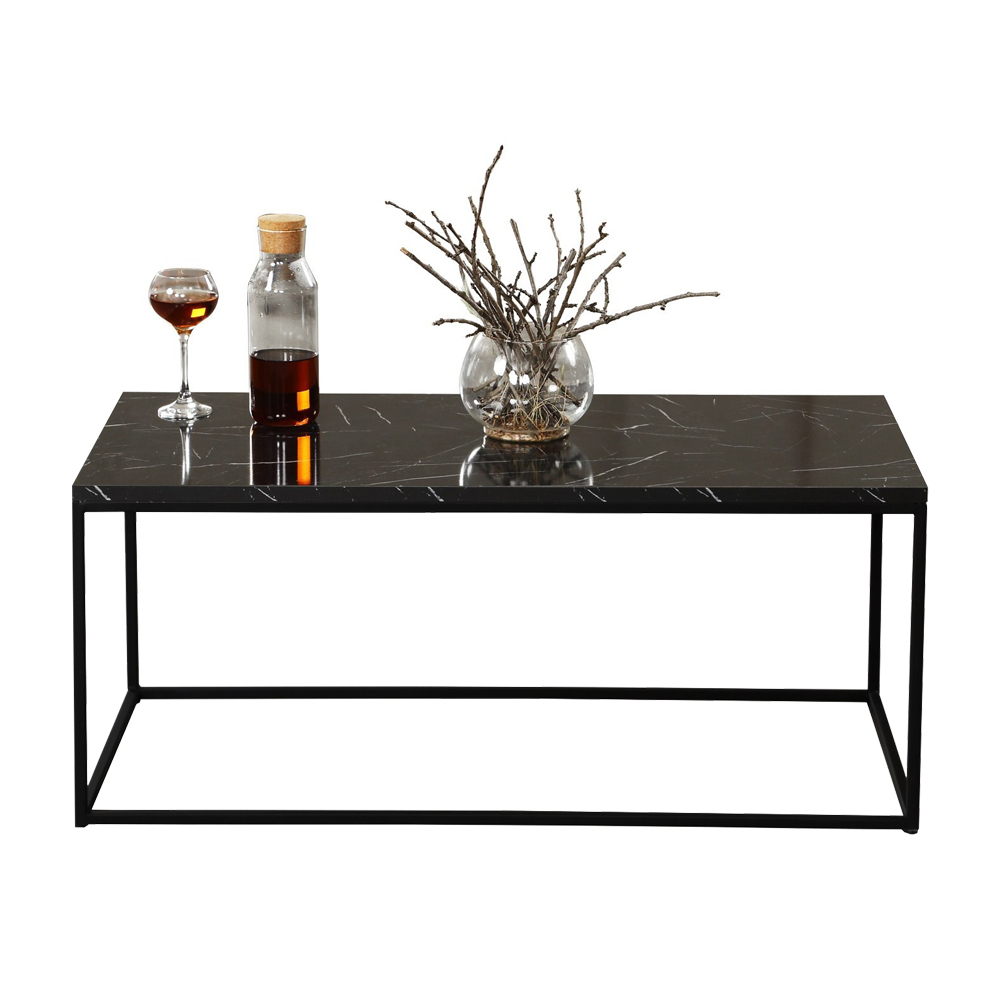 Table basse Cosstec marbre noir 55 x 95 cm