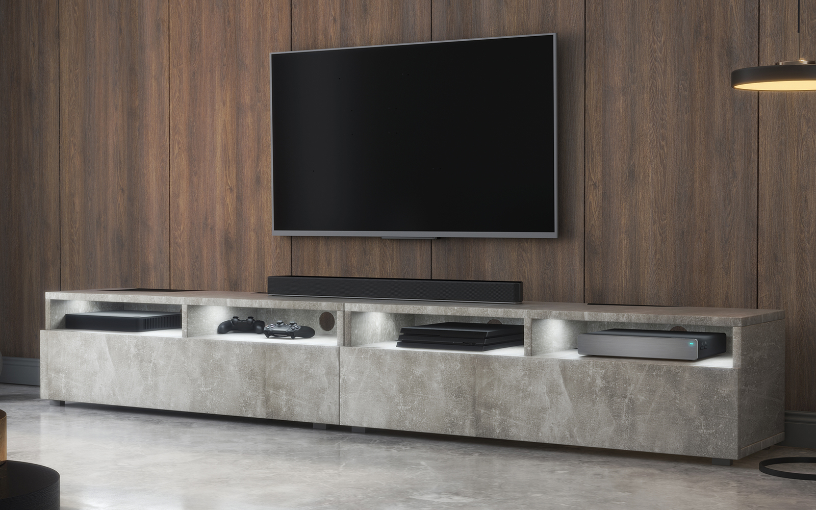 REDNAW Meuble TV moderne 2x100 cm