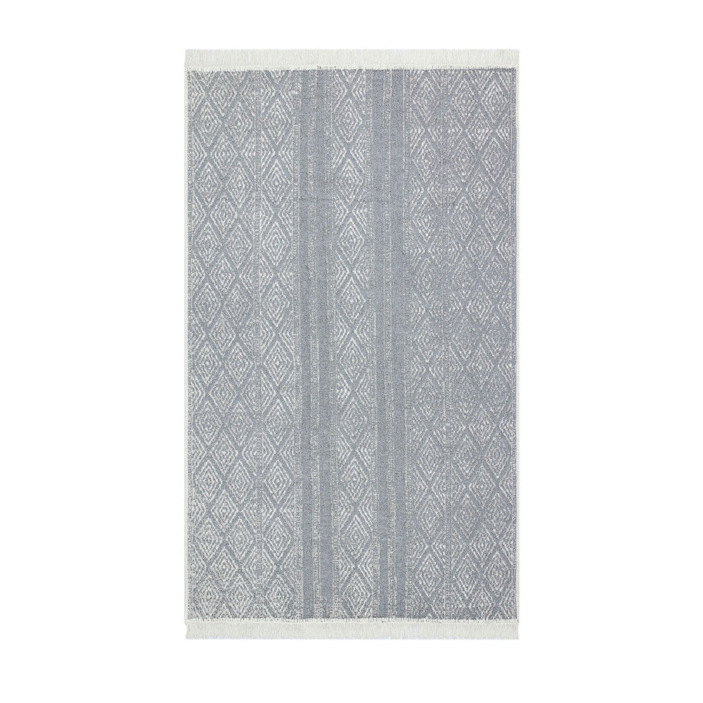 AMBLUES Tapis moderne 160x230 cm blanc et gris