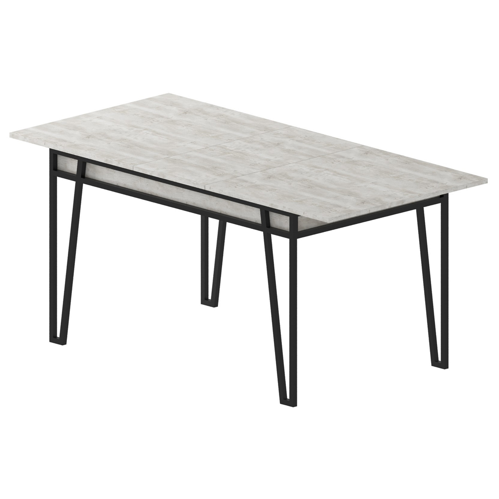 Table à rallonge Privels 132-170x80 cm blanchie