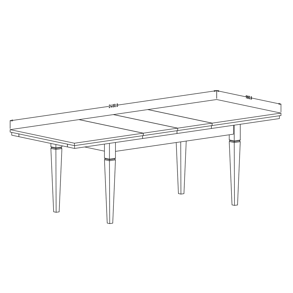 EUGLIA Table extensible 160-200-240x90 cm