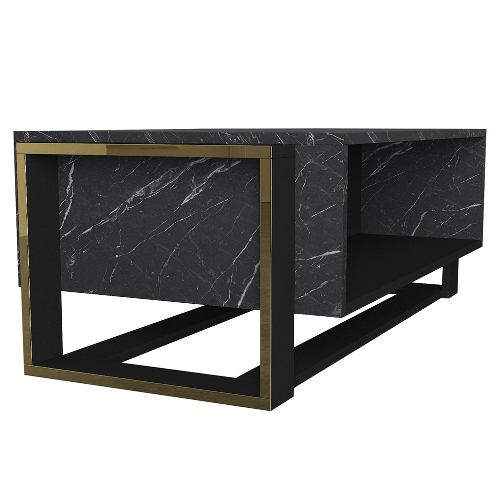 EXCELSUM Table basse moderne noir / or 106,4 x 60 cm