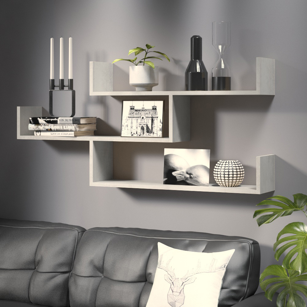 Étagère à trois niveaux Kassi Beton Smart
