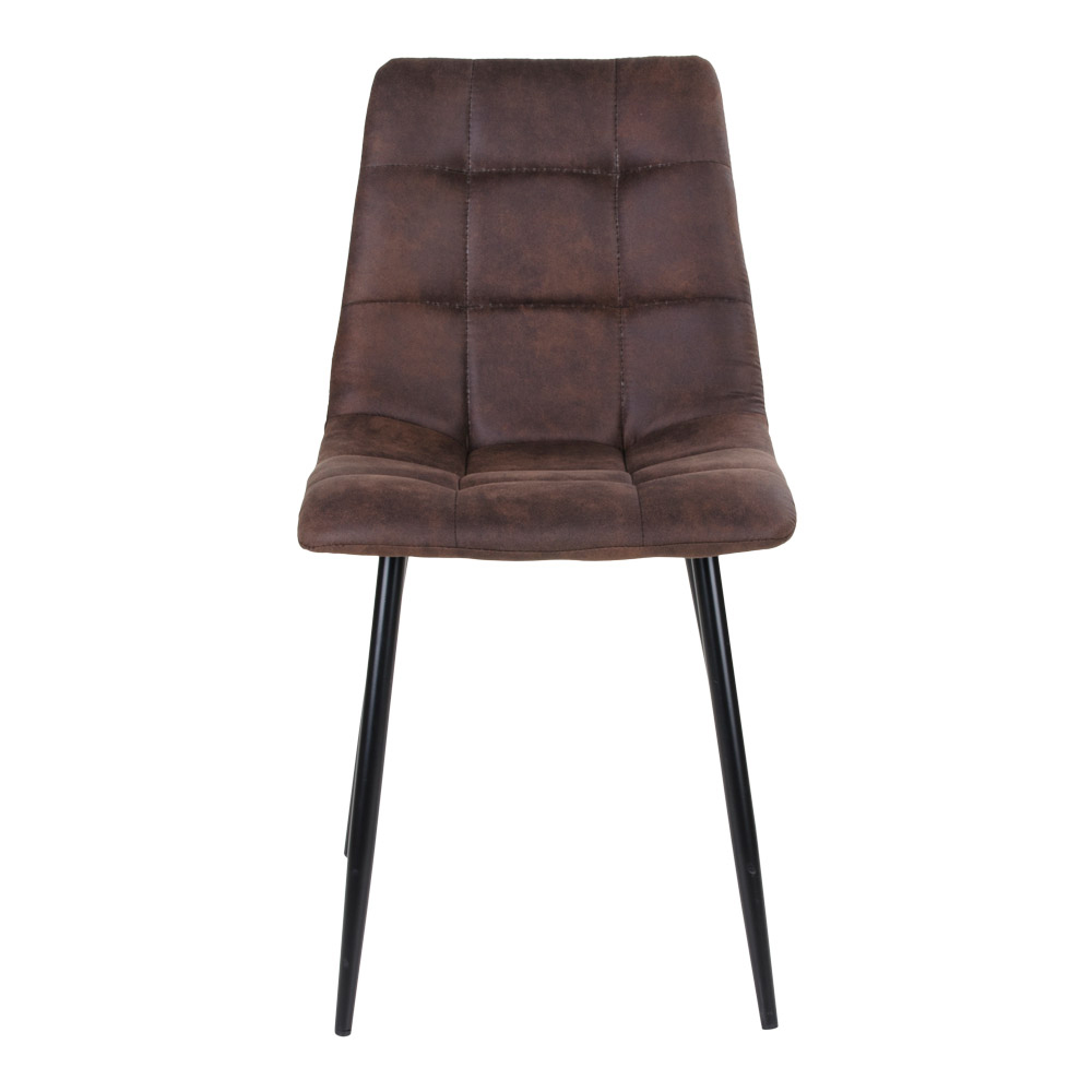KIRME Chaise tapissée brun foncé