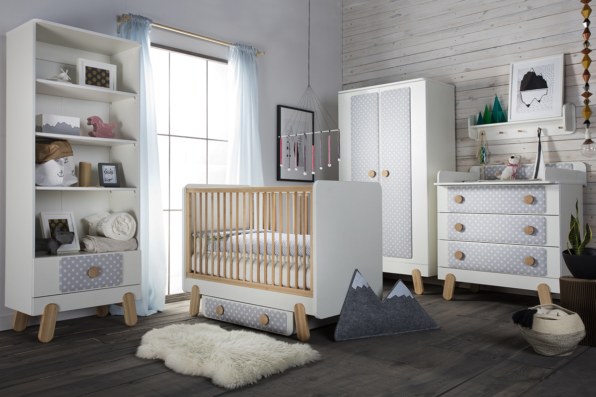 I Ga Commode Bebe Scandinave 3 Tiroirs Motif Pois Selsey