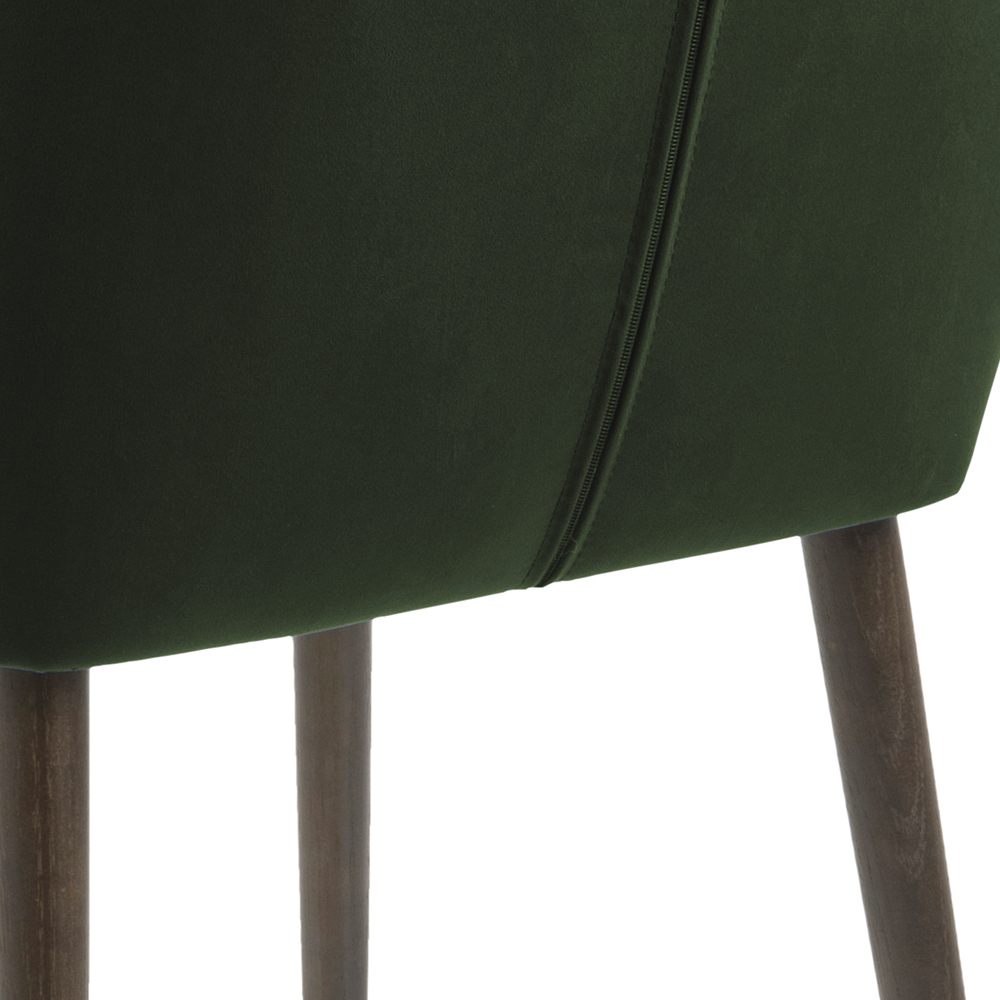 MARCELIO Chaise tapissée velours vert / pieds bois