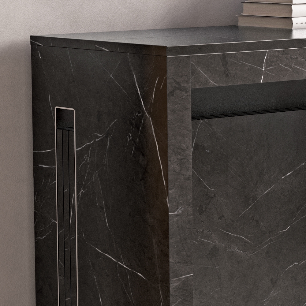 ROMANSIA Table extensible italienne marbre noir