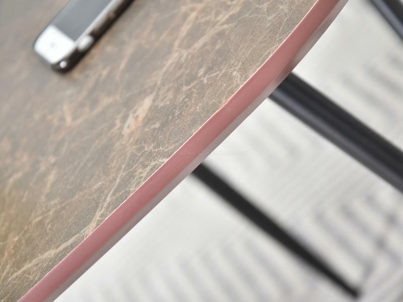 ROSIN Table basse industrielle marbre brun / noir 68x65 cm
