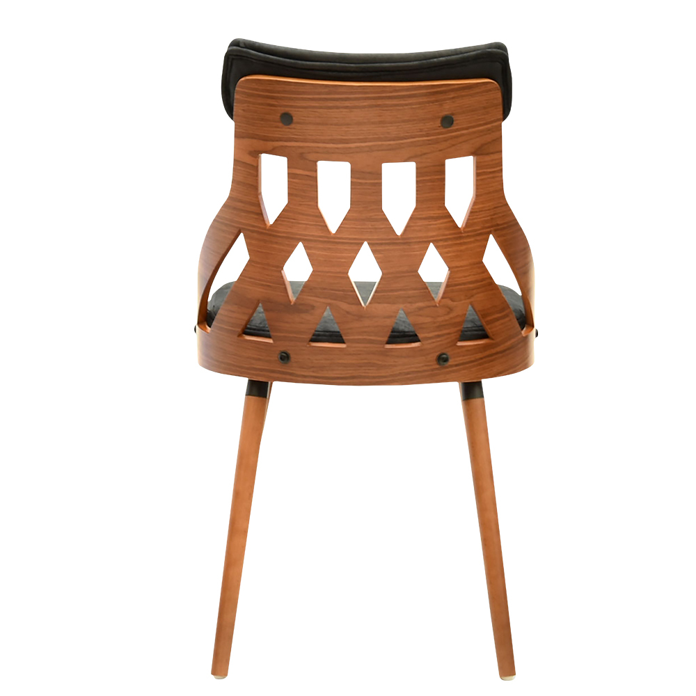 COURGETTE Chaise design noir / noyer