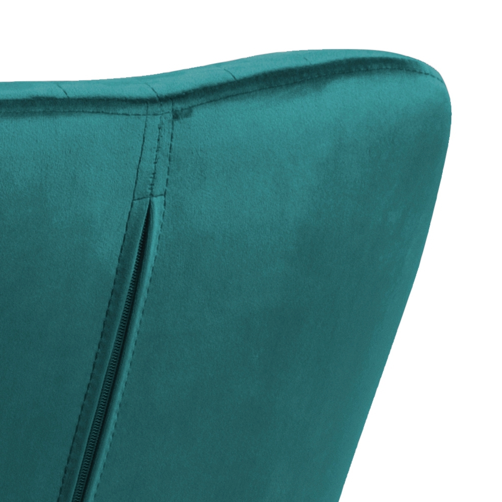 ELIDI Chaise rembourrée velours vert bouteille pieds métal