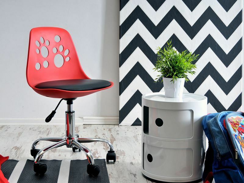 FOOT Chaise de bureau enfant rouge / noir - Selsey