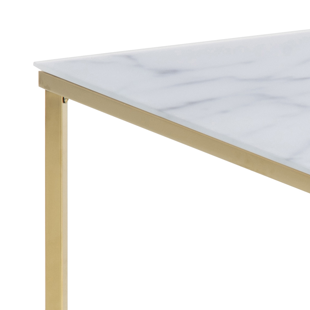 BAKAR Table basse 80x80 cm avec un piètement chromé doré