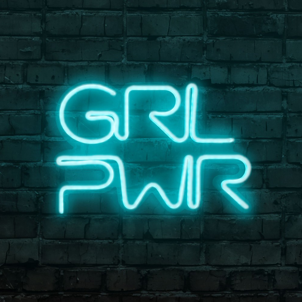 LETELY Enseigne au néon sur le mur avec inscription Girl Power blue