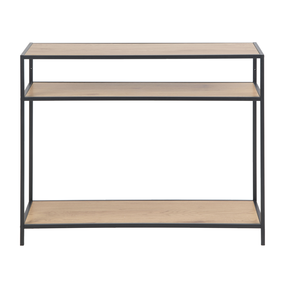 Selsey Mensola KRAPINA In Stile Industriale - 75 Cm - Grigio/Nero - Asimmetrica Con Piano In MDF E Gambe In Metallo