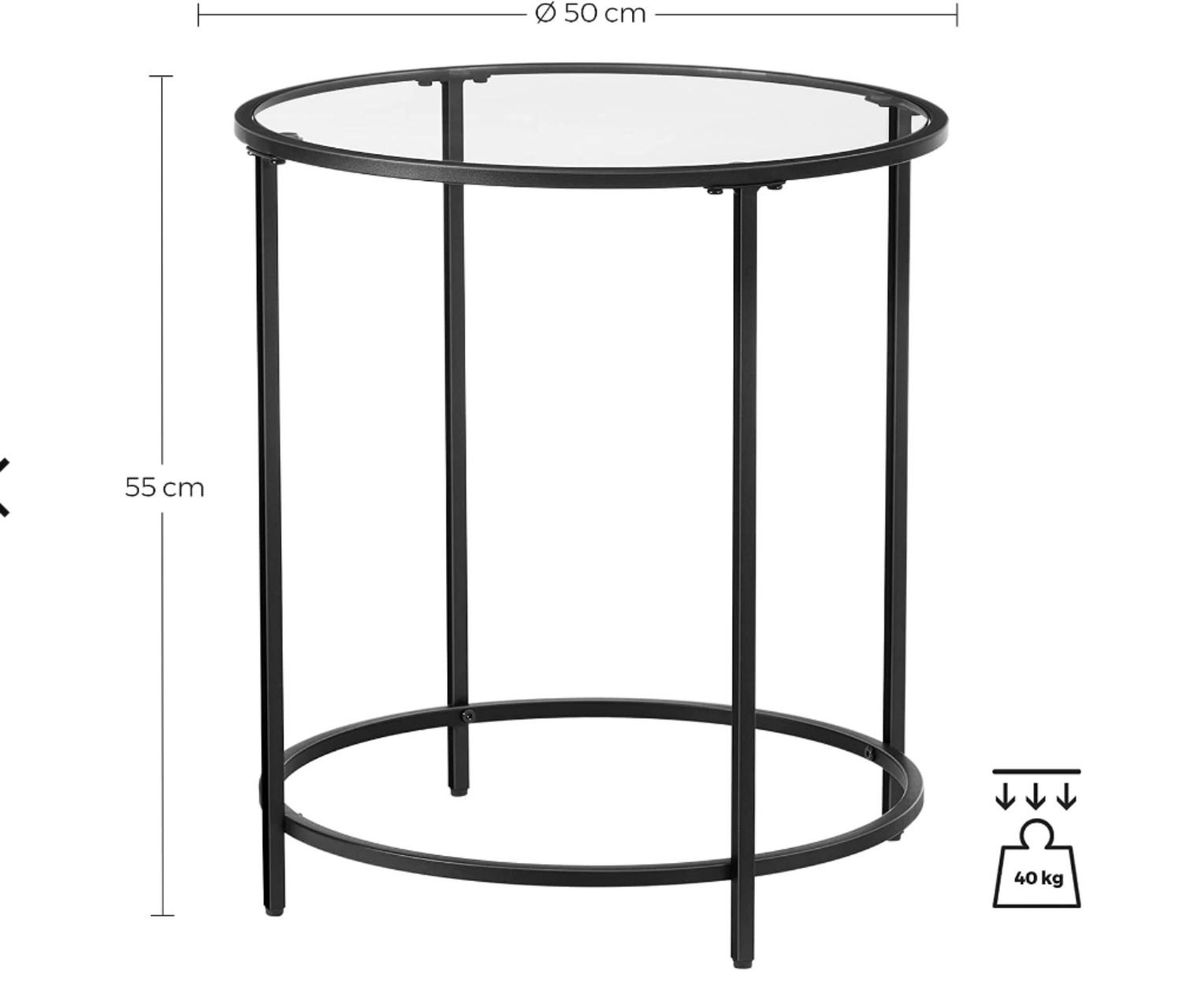 Table basse ronde Quistle 50 cm noir