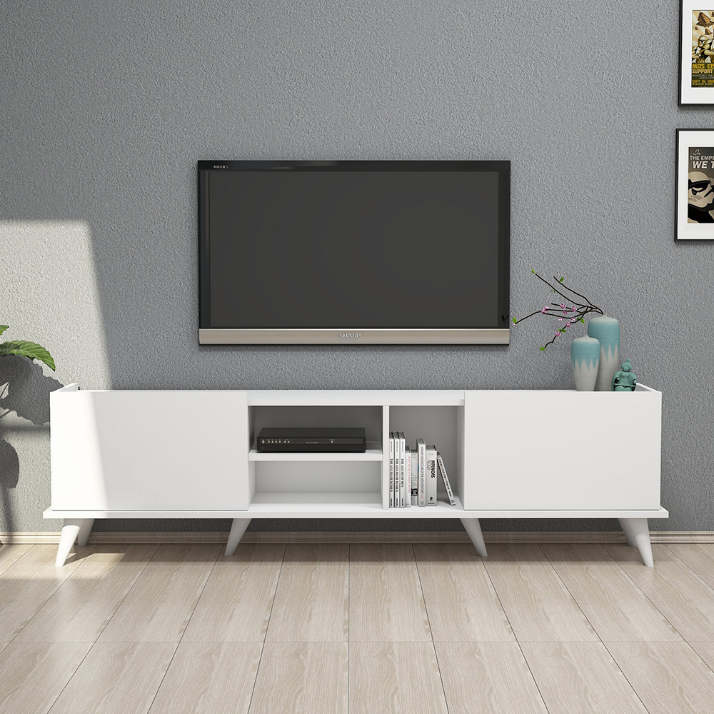 Meuble TV Eliget 180 cm blanc
