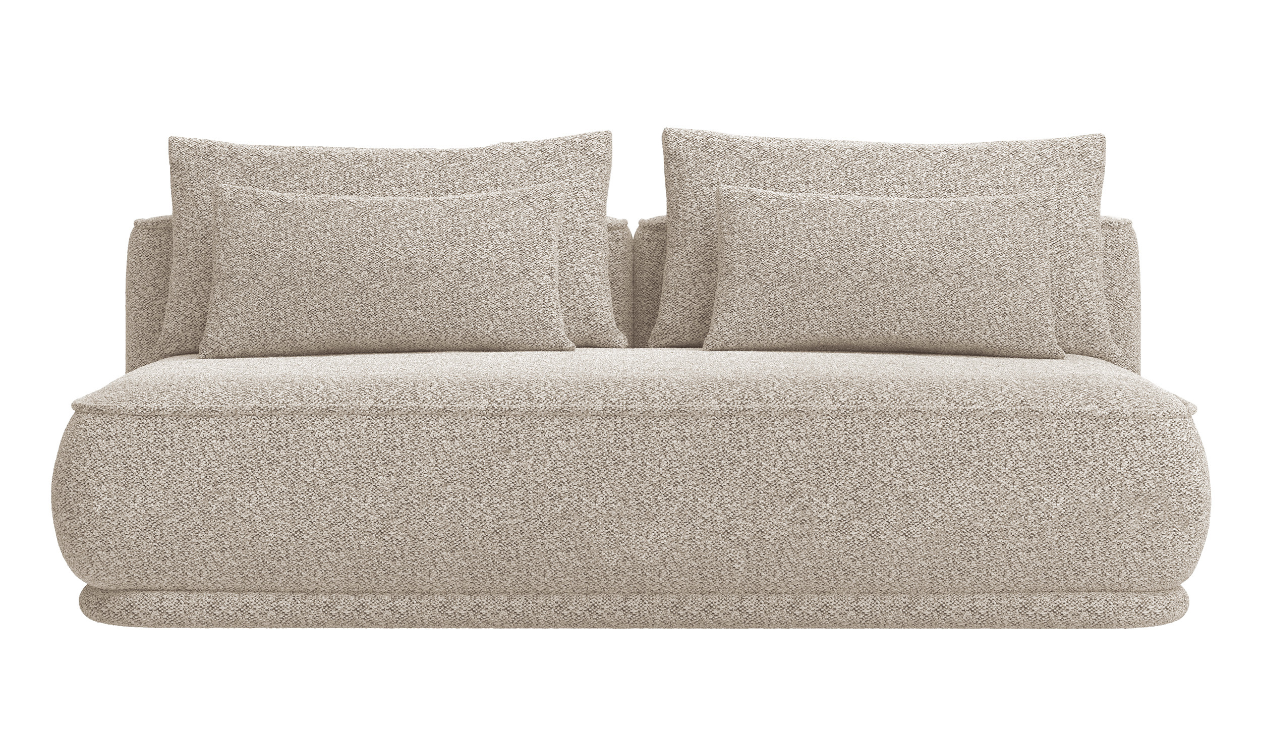 Kanapa rozkładana trzyosobowa Leanno z pojemnikiem beżowa boucle