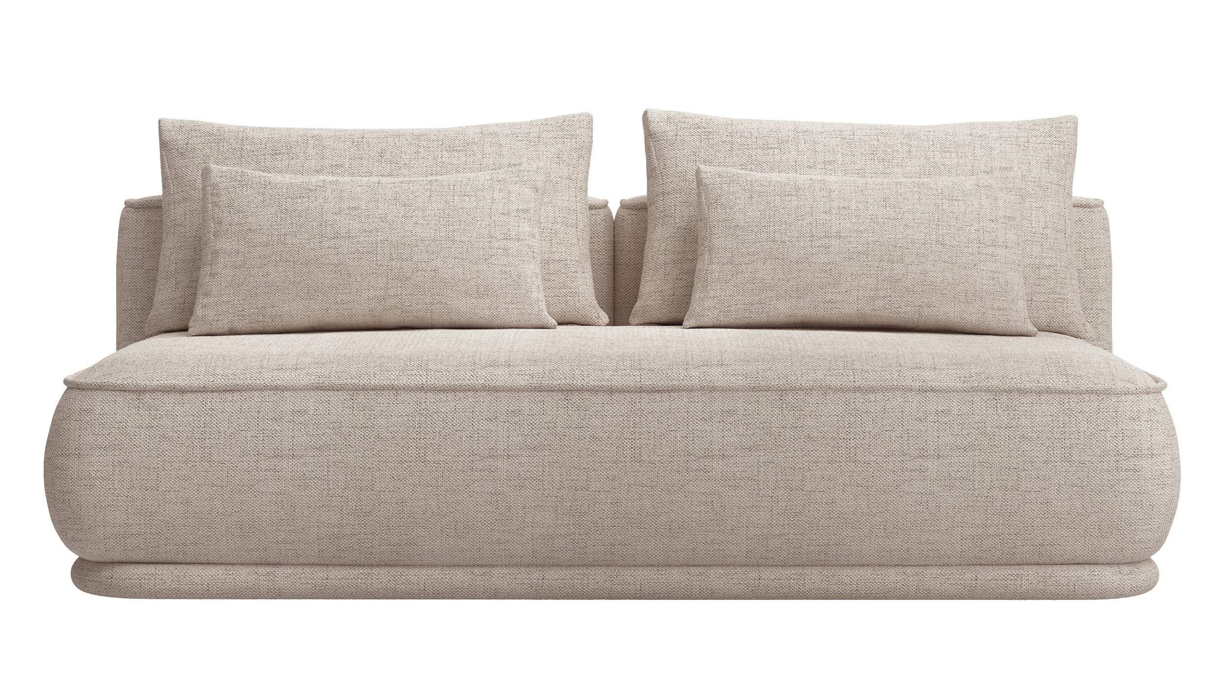 Kanapa rozkładana trzyosobowa Leanno z pojemnikiem jasnobeżowa szenil hydrofobowy