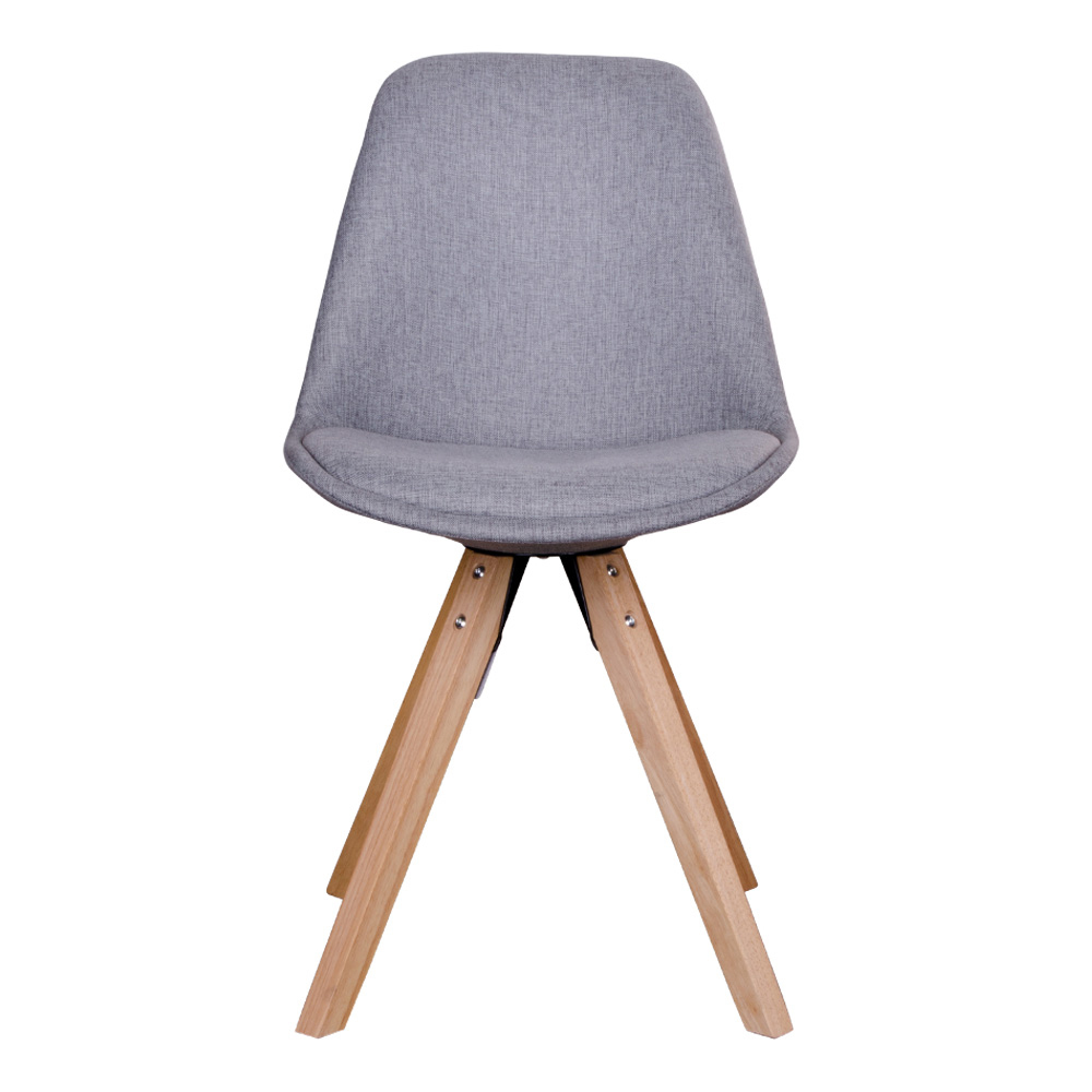 Chaise rembourrée Umbreta gris clair sur une base en bois