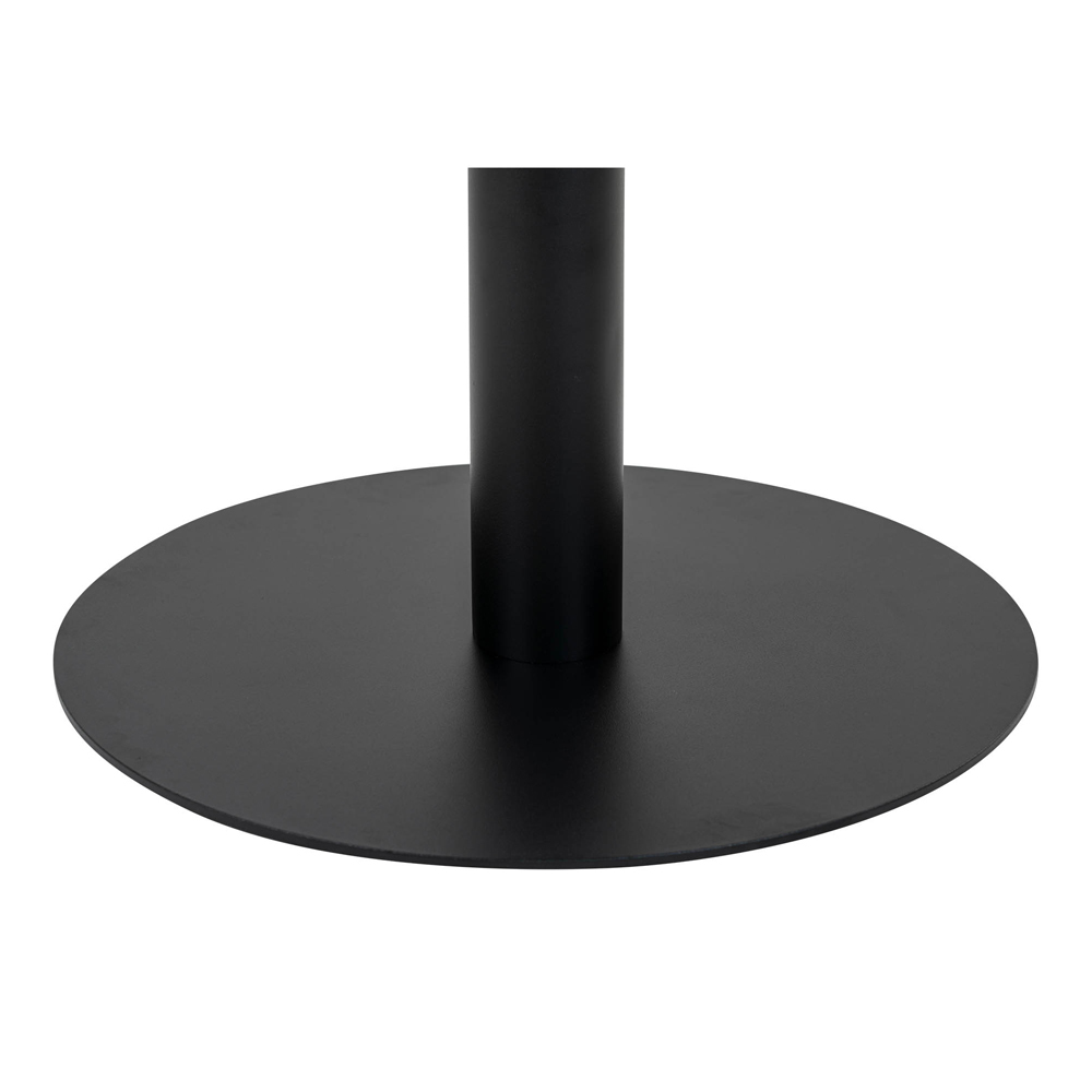 Table Rifetta, imitation marbre avec une base noire, diamètre 70 cm